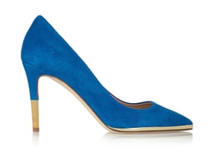 Party shoes: Party shoes - blue suede court heels with half gold heel