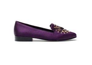 Party shoes: Party shoes - purple satin embellished slipper by Uterqüe
