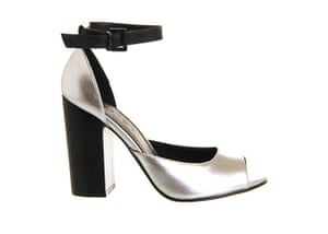 Party shoes: Party shoes - silver high heel sandals with black block heel by Office