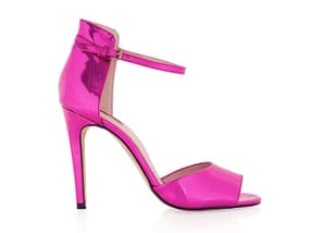 Party shoes: Party shoes - metallic pink one strap high heeled sandals by Topshop