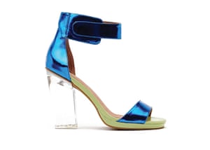 Party shoes: Party shoes - shiny blue heels with clear lucite heel by Jeffrey Campbell