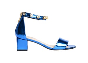 Party shoes: Party shoes - Kat Maconie metallic blue low heel sandals