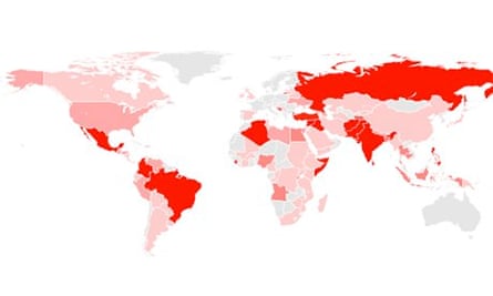Journalists killed since 1992 map