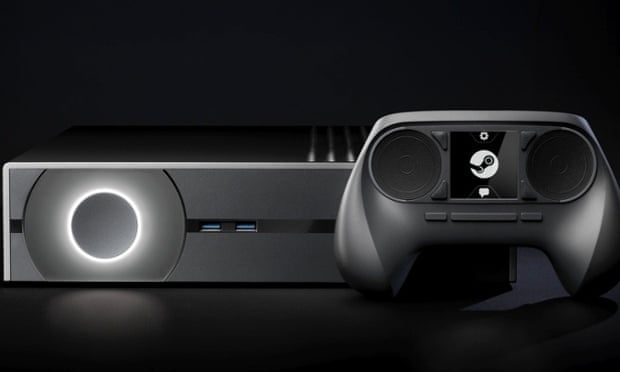 A computer-generated rendering of a Steam Machine