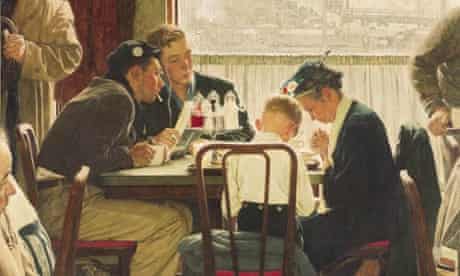 Sotheby's shows the popular Norman Rockwell masterpiece "Saying Grace," which is heading for the auction block