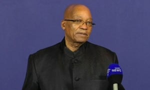 The President of South Africa, Jacob Zuma announcing on TV that former President Nelson Mandela has finally passed away.