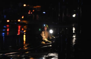 Weather UK: Firefighters in Whitby pump out flood water from business premises followin