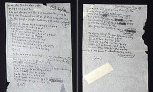 Bob Dylan What Can We Learn From His Handwriting Music The Guardian