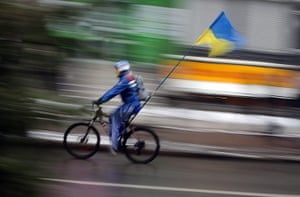 Ukrainian protests pro-European protests in Ukraine bicycle ukrainian flag