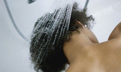 Woman washing her hair