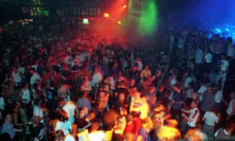 A crowd in a gay club