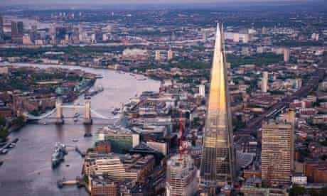Aerial view of the Shard