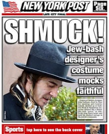 Jew-bash designer Galliano's costume mocks faithful