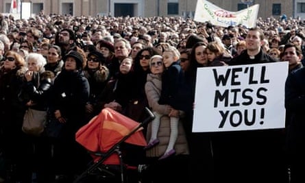 A sign in the crowd at the Vatican