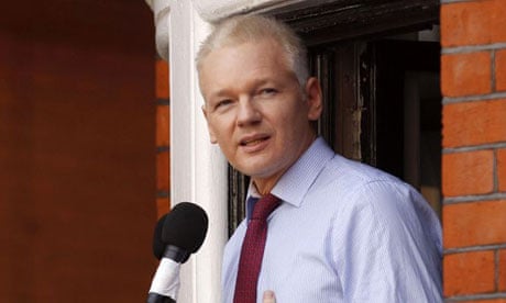 Julian Assange, shown at the Ecuadorean embassy in London