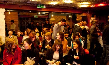 people networking at the Bookclub in Hoxton