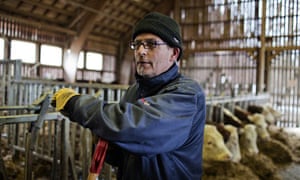 A convict works on Bastoy prison farm.