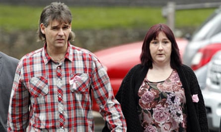 Paul and Coral Jones arrive for the the trial of Mark Bridger, accused of murdering daughter April