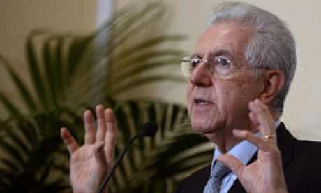 Italian Prime Minister Mario Monti election eurozone