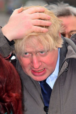 And it's yet another bad hair for Boris Johnson visiting an eat end clothing factory in London.