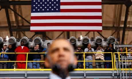 Obama visits a shipbuilding yard