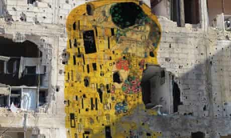 Tammam Azzam's version of Klimt's The Kiss