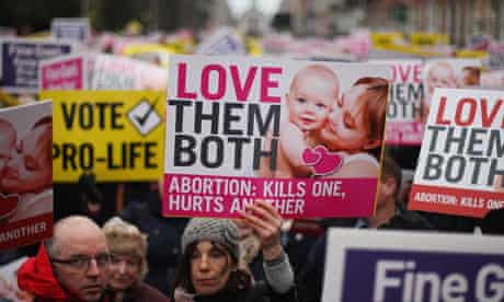 Pro-life campaigners in Dublin, Ireland