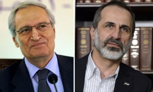 Syrian opposition leader Moaz al-Khatib (right) suggested that Syrian vice president Farouq al-Sharaa (left) could lead negotiations for a transition government.