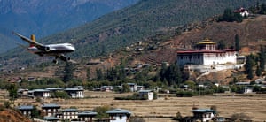Tricky airports: Paro, Bhutan: A Drukair-Royal Bhutan Airlines Airbus A319-114 passenger jet