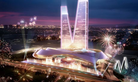 Computer-generated images of the 'EuroVegas' gambling complex and conference centre outside Madrid