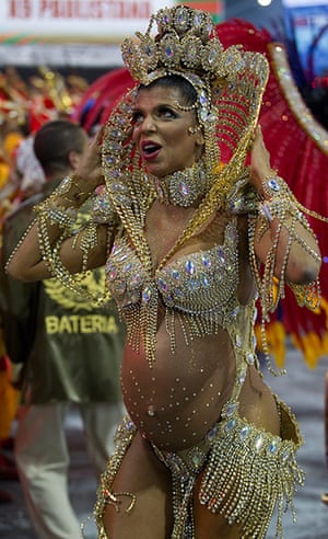 Carnival: A pregnant dancer from the X-9 Paulistana samba school