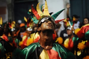 Carnival: Members of Afro-Brazilian cultural group Olodum 