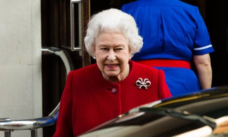 The Queen leaving hospital after being admitted with gastroenteritis