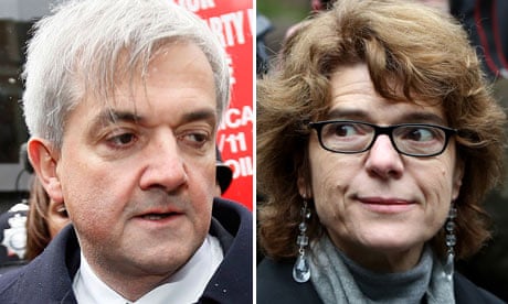 Chris Huhne and Vicky Pryce arrive at Southwark Crown court