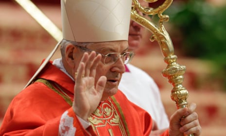 Cardinal Angelo Sodano celebrates a mass for the election of a new pope inside St Peter's Basilica at the Vatican on 12 March 2013.