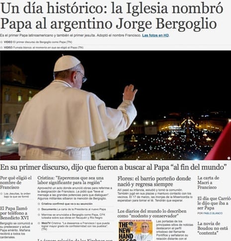 Clarín newspaper website