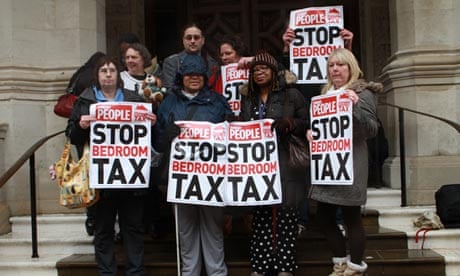 protesters urge government dispense bedroom tax