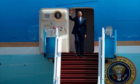 Barack Obama arrives in Israel