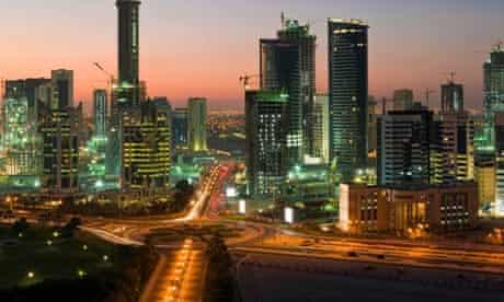 Doha's skyline by night