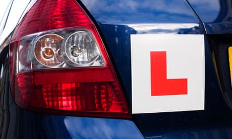 L plate on a car being driven by a learner driver