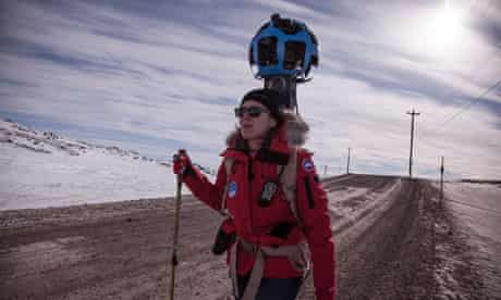 Google Street View's Karin Tuxen-Bettman crosses the Arctic tundra in Iqaluit