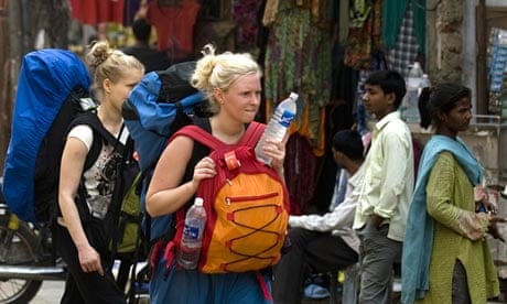 Female tourists in Delhi, India