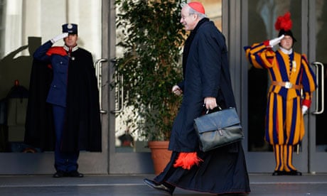 Austrian cardinal Christoph Schoenborn arrives for a meeting as part of the election of a new pope