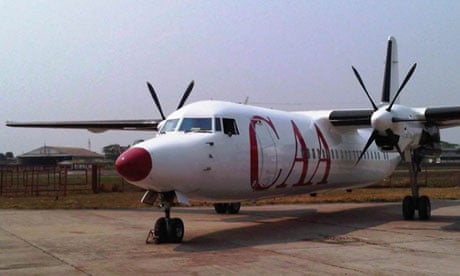 A CAA Fokker 50 like the one that crashed in Goma, Congo