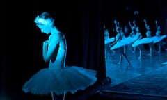 Ballerina from Kremlin Ballet troupe waiting for her turn backstage in performance of Swan Lake