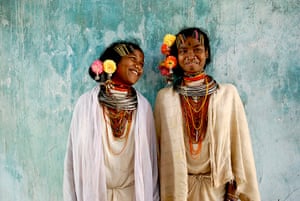Two young Dongria Kondh women of the Niyamgiri hills in Odisha state, India