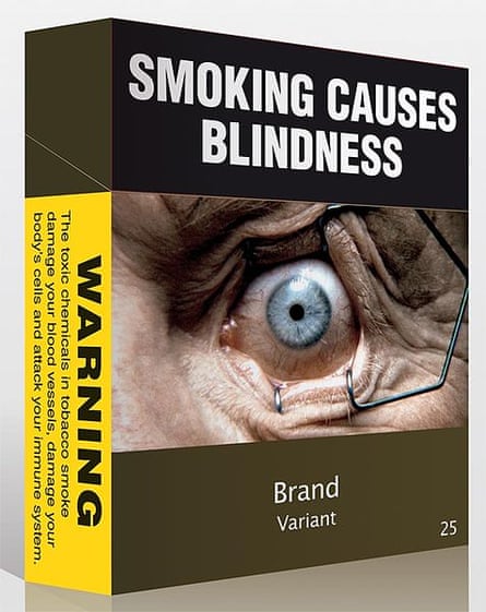 An example of proposed plain packaging from Australia; less attractive, and large health warning