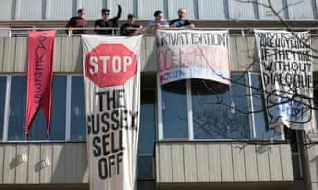 Sussex university protest banners