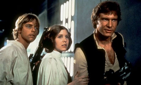 Mark Hamill, Carrie Fisher and Harrison Ford in the original Star Wars.