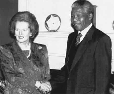 Margaret Thatcher and Nelson Mandela